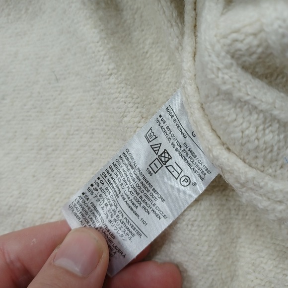 Banana Republic Sweater Mens Large Beige Henley Neck Knit Pullover Preppy - Picture 5 of 8